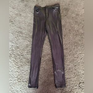 Forever 21 Shiny Silver Skinny Pants